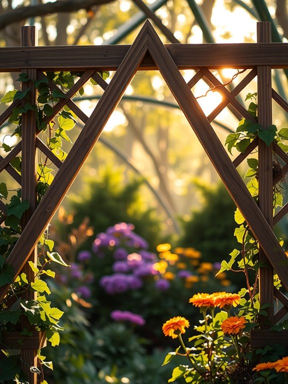 east west oriented trellis for balanced sun