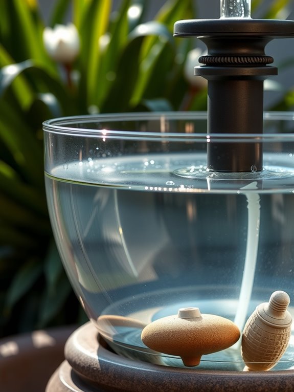flat centered submergible pump setup