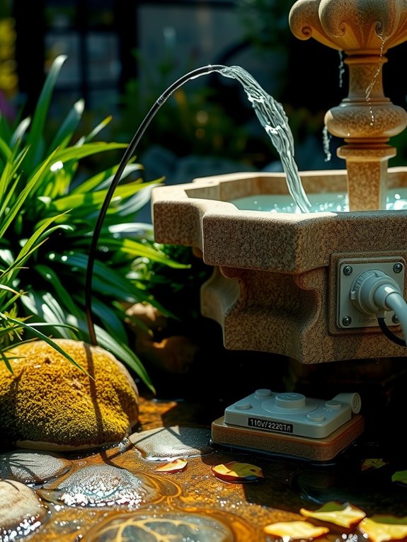 garden fountain voltage considerations 110 230v