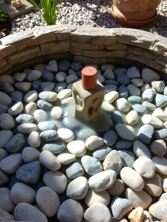 layer pebbles test water flow