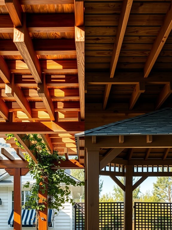 open lattice vs solid roof tradeoffs