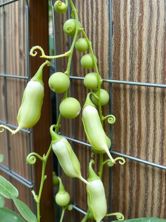 pea tendrils grip trellis