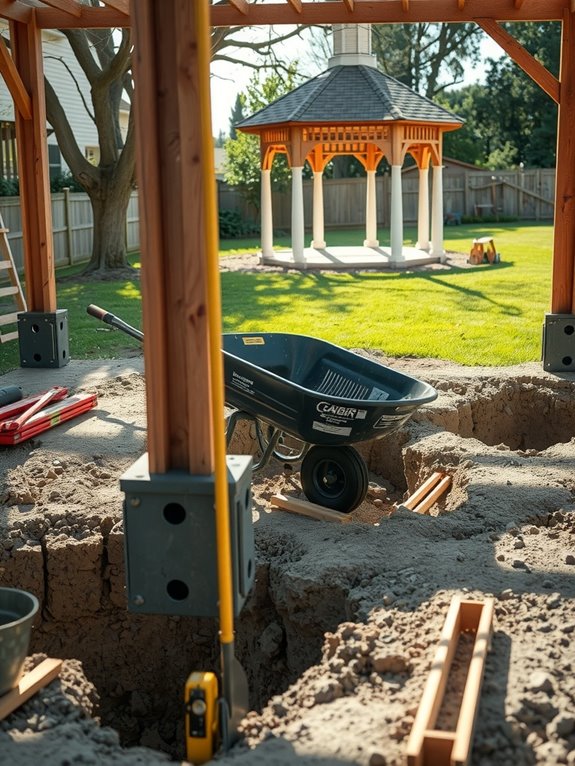 pour concrete ensure plumb level
