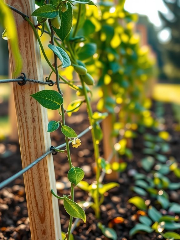 vertical trellis boosts late season pea yields